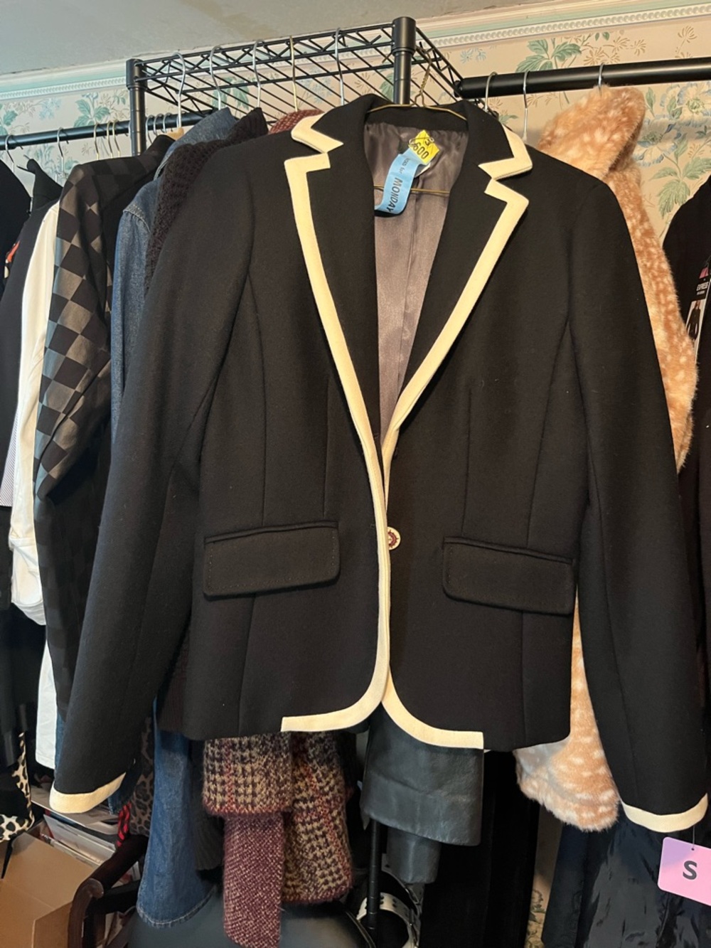 J. Crew Black Blazer with Cream Trim